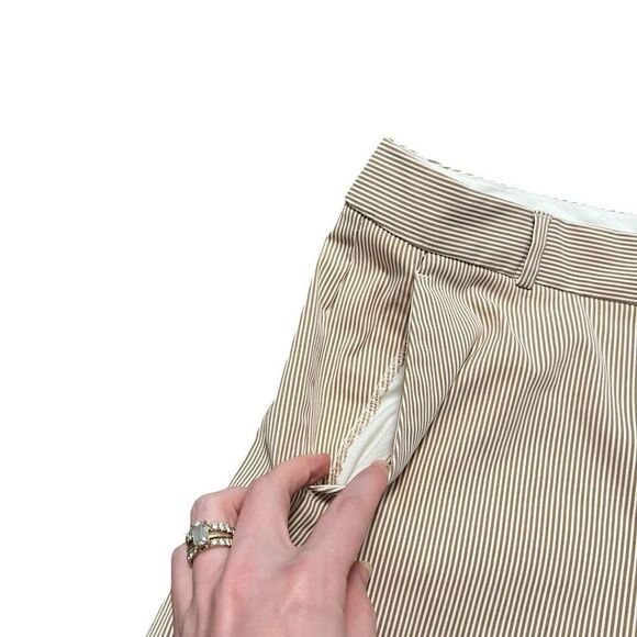 BANANA REPUBLIC Brown White Striped Bermuda Shorts Size 6 - Picture 2 of 6
